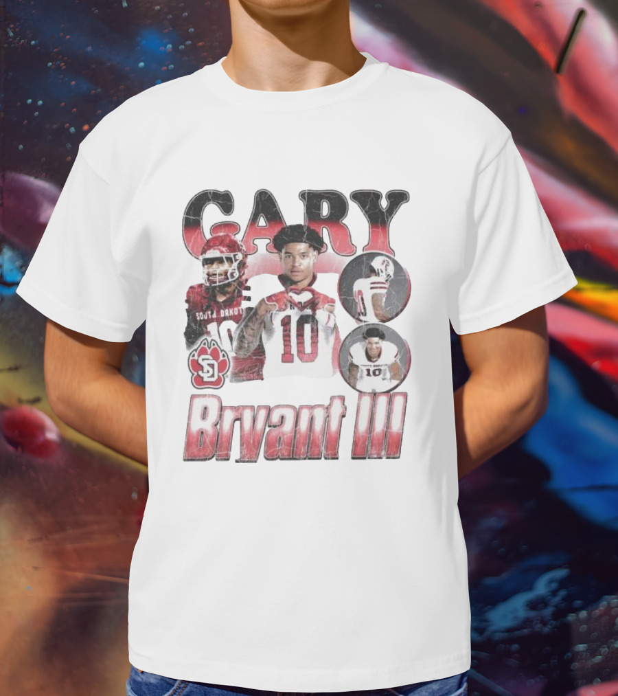 Gary Bryant III South Dakota Coyotes 10 Red And White Retro Football T-Shirt