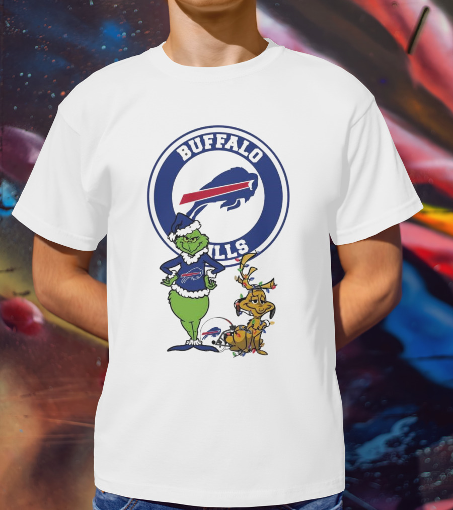 Buffalo Bills Grinch And Max Merry Christmas T-Shirt
