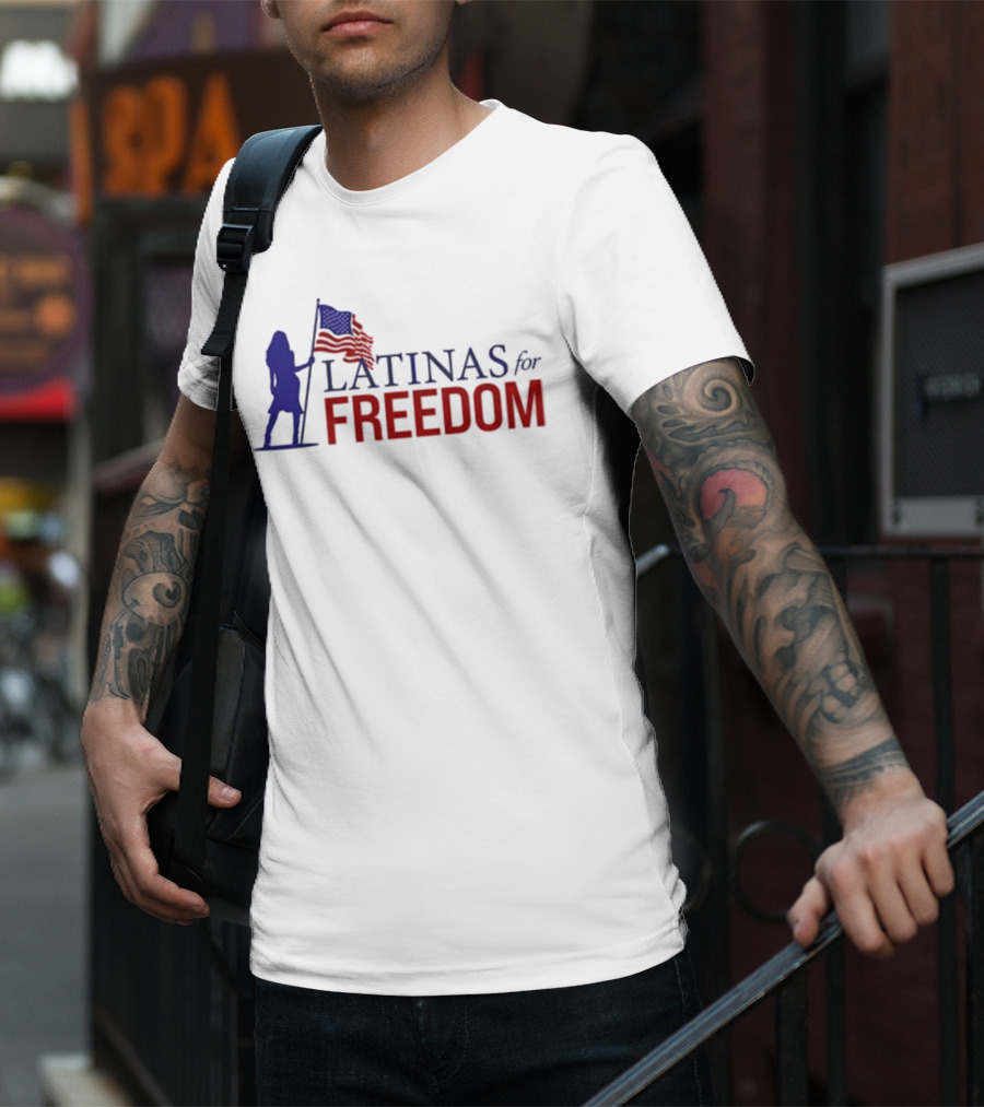 Latinas For Freedom American Flag T-Shirt