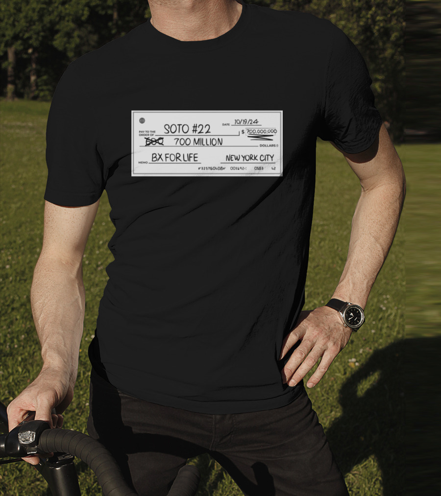 Whatever He Wants Soto #22 700 Million BX For Life New York City Check T-Shirt