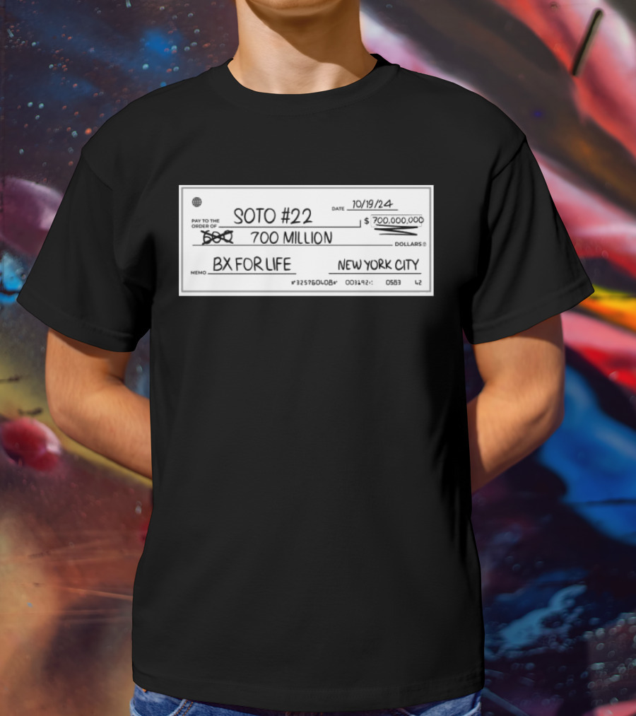 Whatever He Wants Soto #22 700 Million BX For Life New York City Check T-Shirt