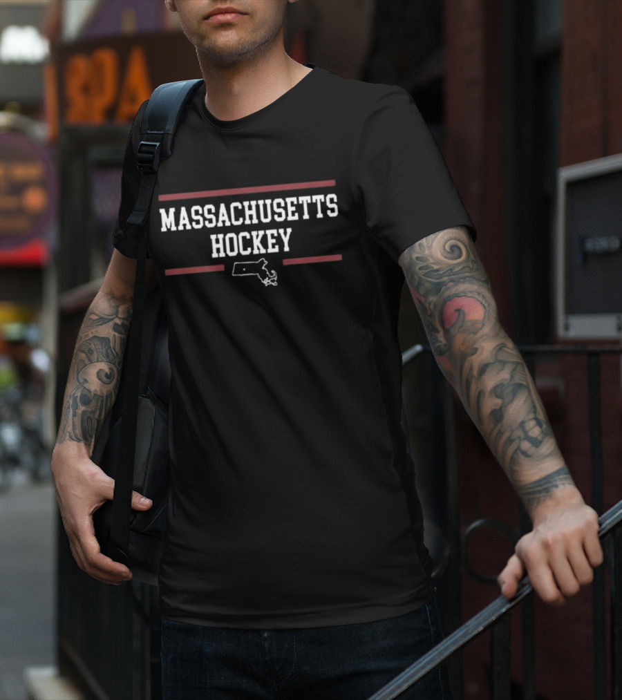 Francesco Dell’elce Massachusetts Hockey Outline T-Shirt