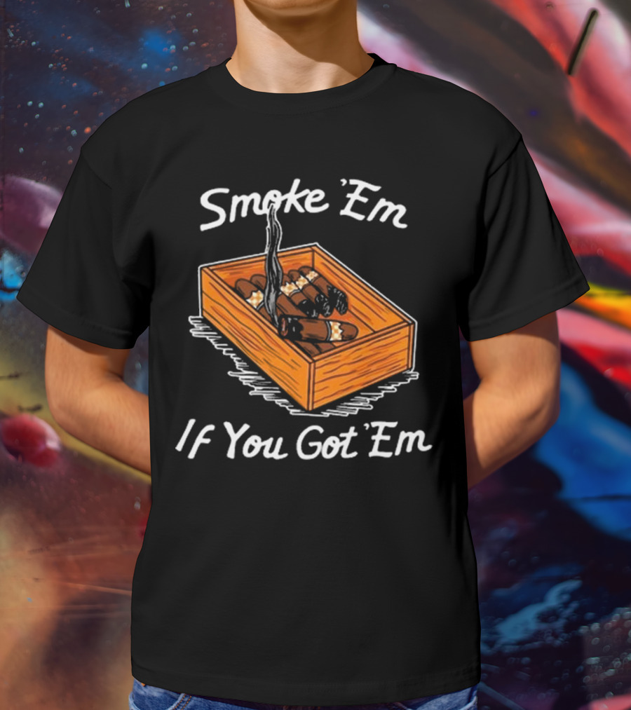 Tennessee Volunteers Smoke Em If You Got Em Cigar Box T-Shirt