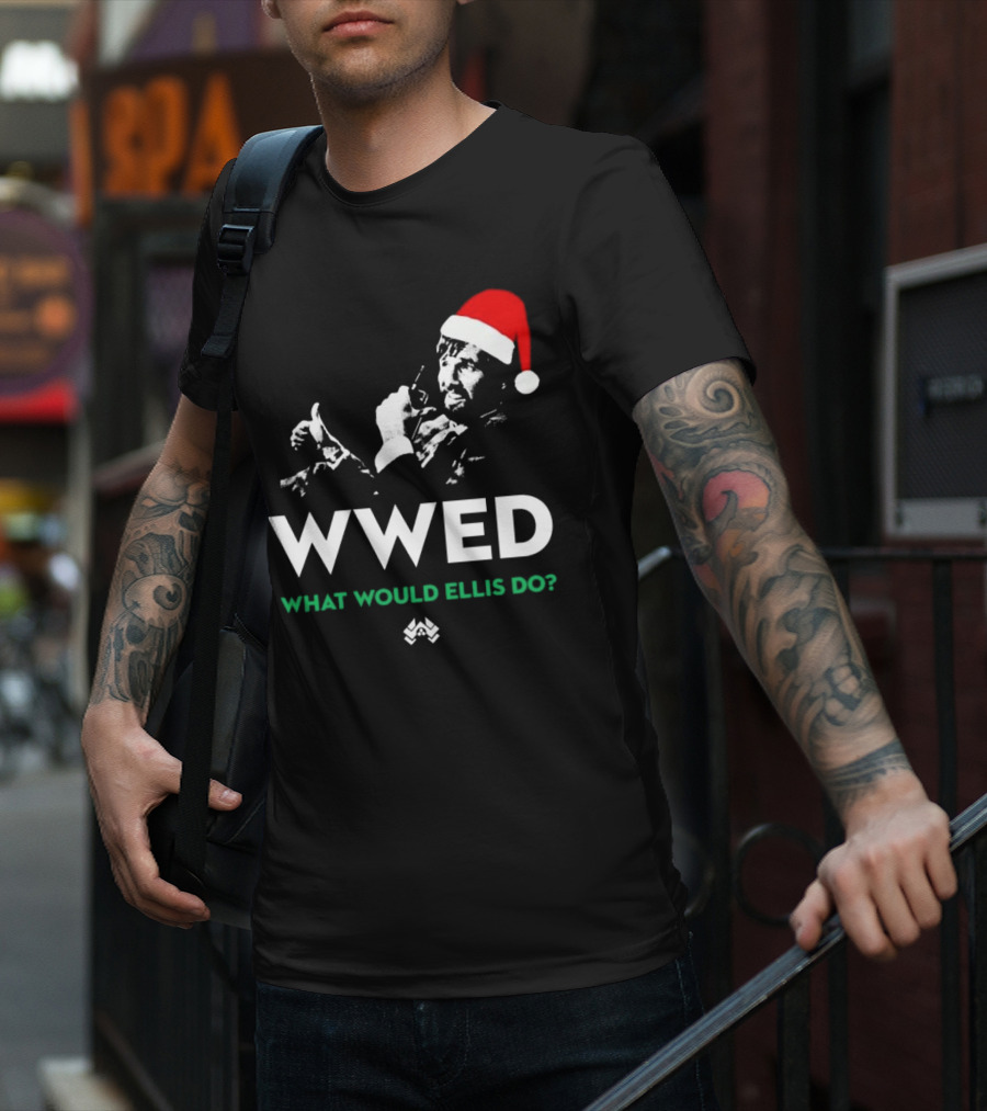 WWED What Would Ellis Do Santa Hat Christmas Edition T-Shirt