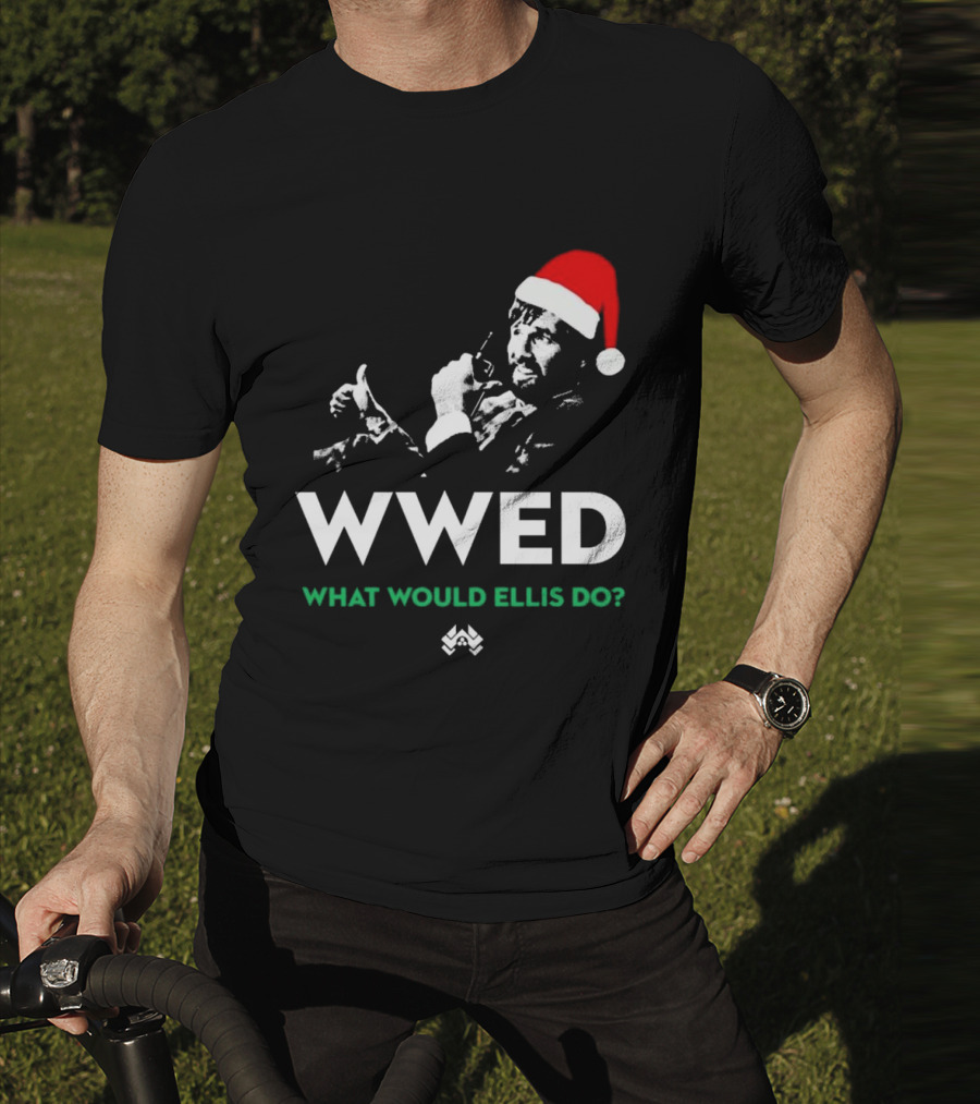 WWED What Would Ellis Do Santa Hat Christmas Edition T-Shirt