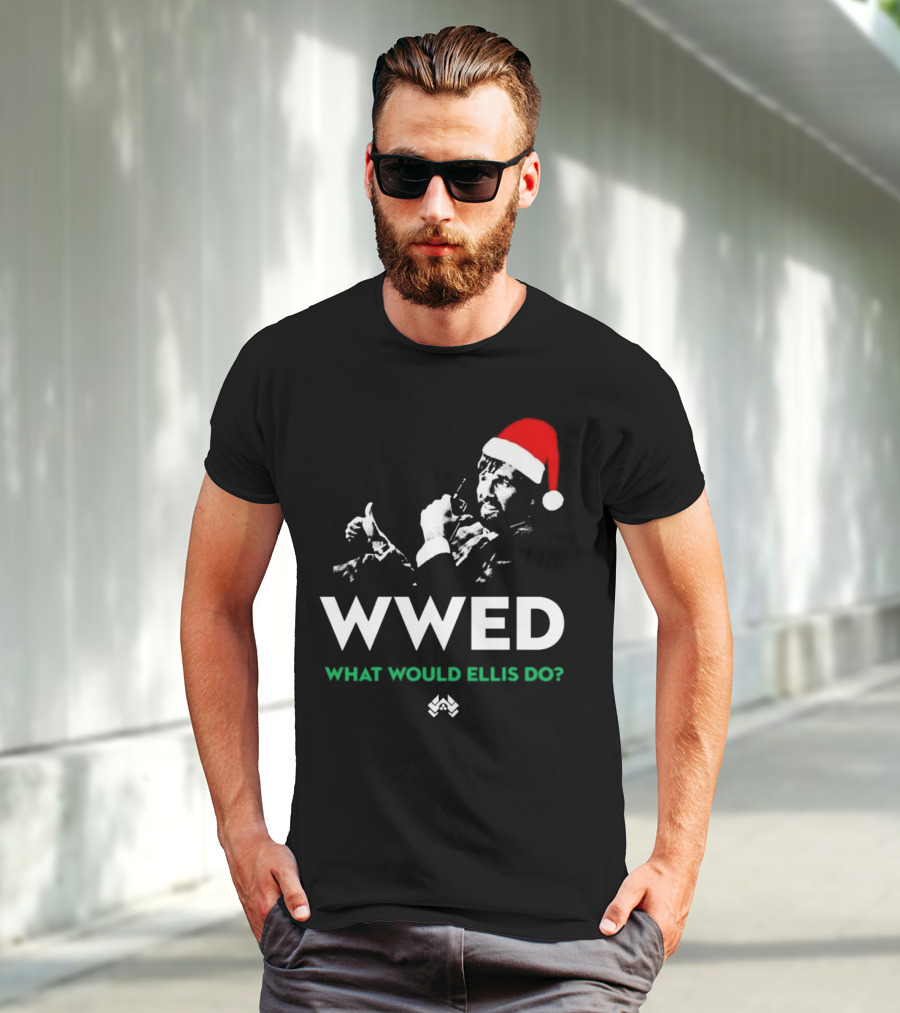 WWED What Would Ellis Do Santa Hat Christmas Edition T-Shirt