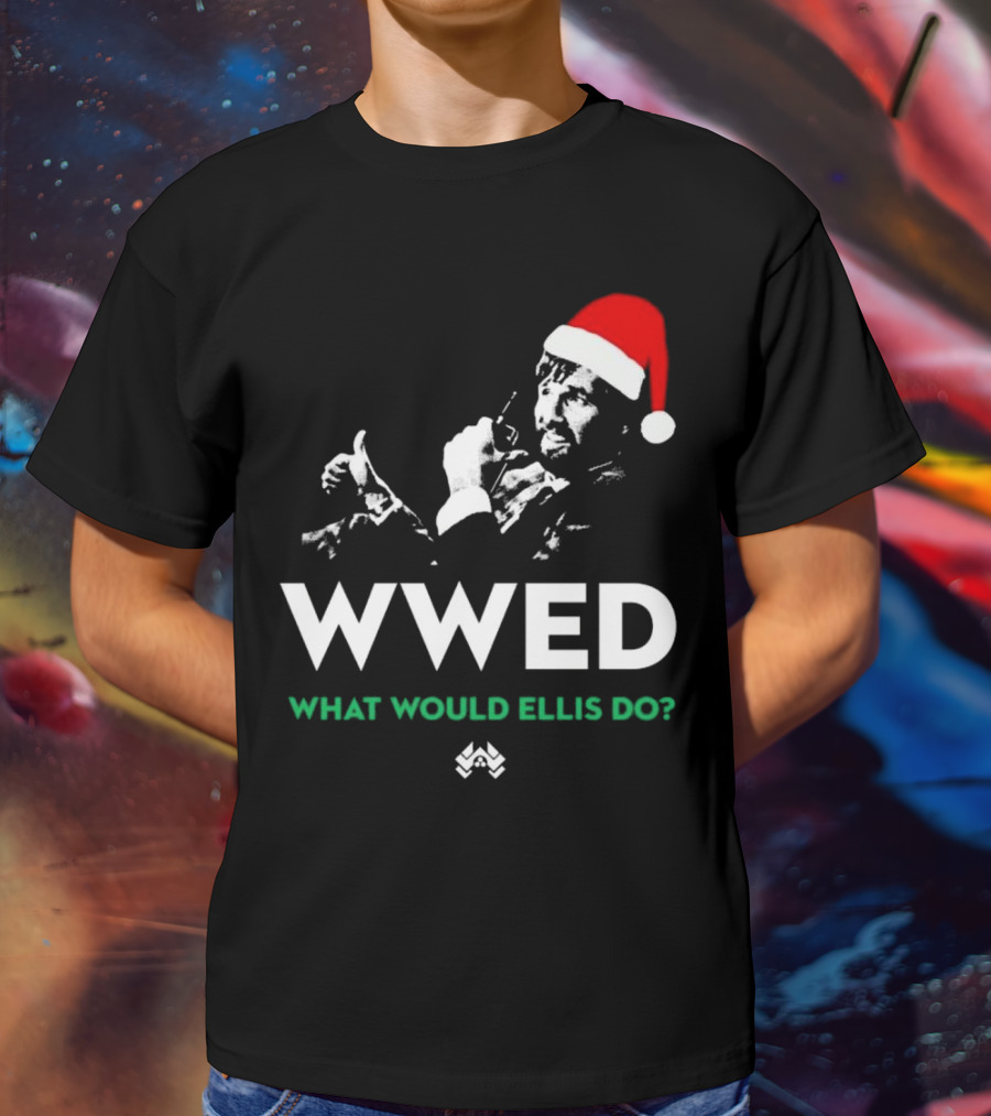 WWED What Would Ellis Do Santa Hat Christmas Edition T-Shirt
