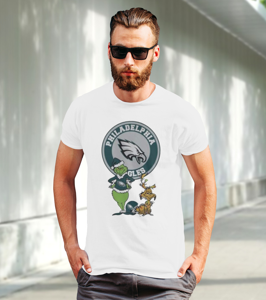 Philadelphia Eagles Grinch Max Merry Christmas T-Shirt