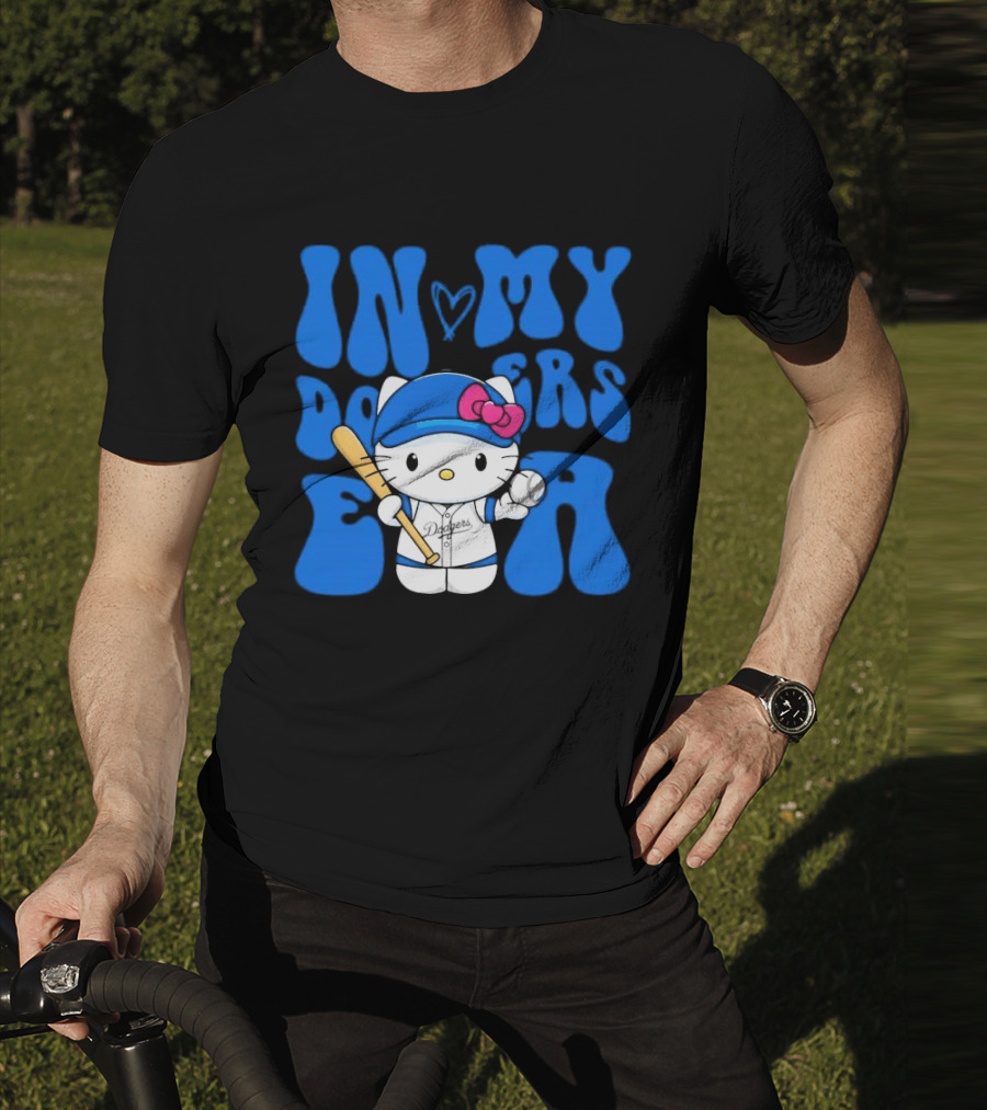 In My Dodgers Era Hello Kitty Baseball T-Shirt