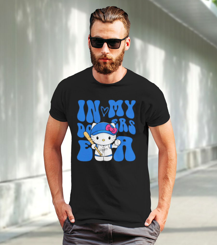 In My Dodgers Era Hello Kitty Baseball T-Shirt