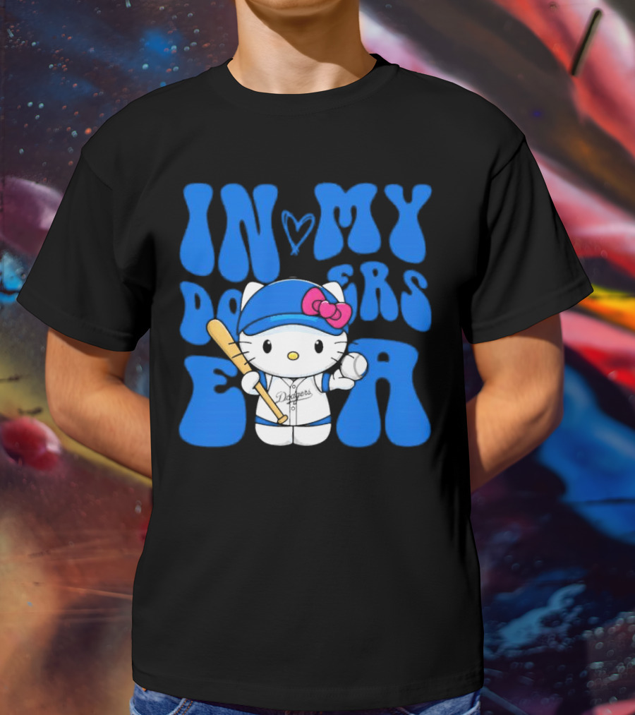 In My Dodgers Era Hello Kitty Baseball T-Shirt