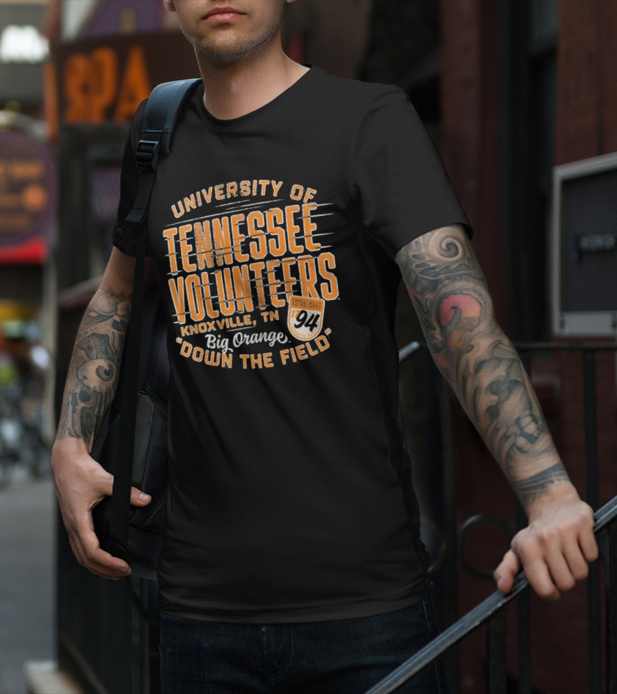University Of Tennessee Volunteers Knoxville Big Orange Down The Field Established 94 T-Shirt