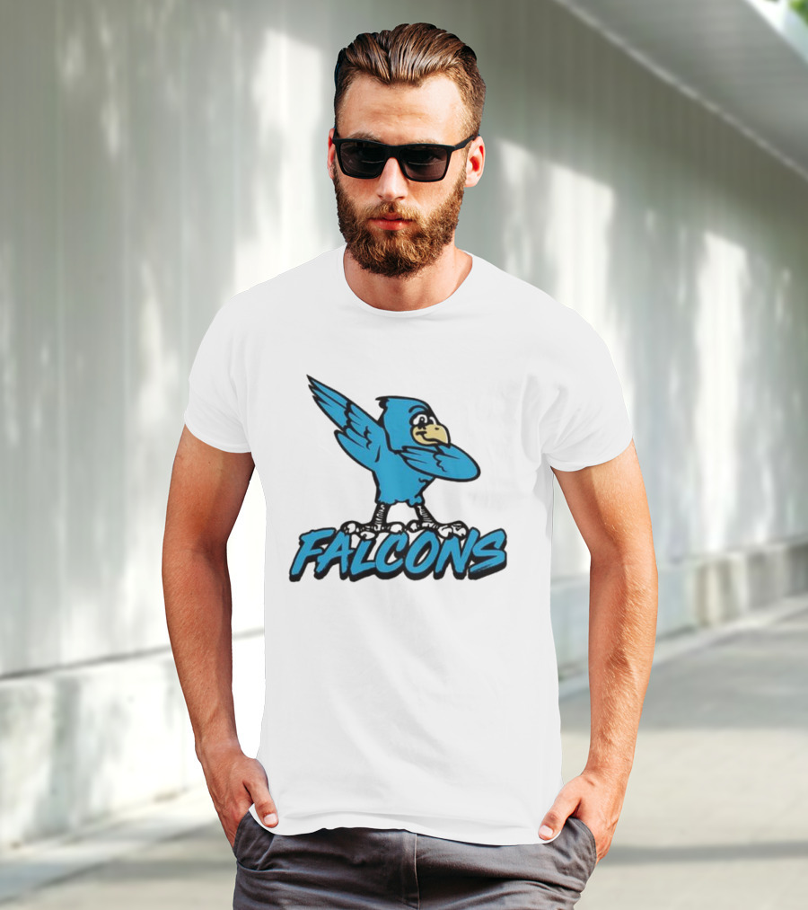 Ft Wright Falcons Mascot Dab Pose With Falcons Text T-Shirt