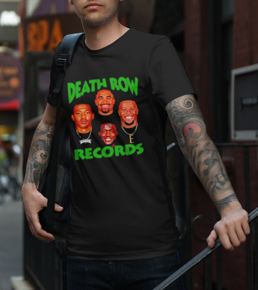 Philadelphia Eagles Death Row Records AJ Brown Jalen Hurts Devonta Smith Saquon Barkley T-Shirt