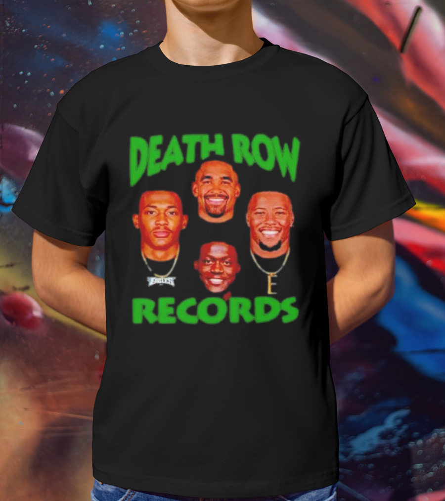 Philadelphia Eagles Death Row Records AJ Brown Jalen Hurts Devonta Smith Saquon Barkley T-Shirt