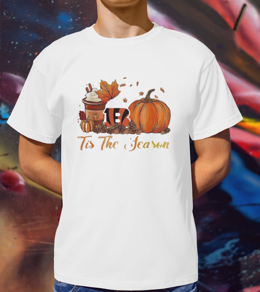Cincinnati Bengals Tis The Season Pumpkin Latte Autumn T-Shirt