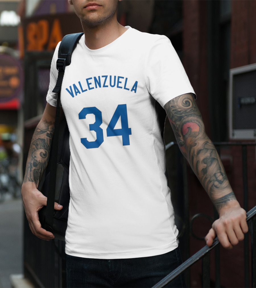 Valenzuela 34 Los Angeles Dodgers Fernando Valenzuela Iconic Baseball Jersey Number T-Shirt