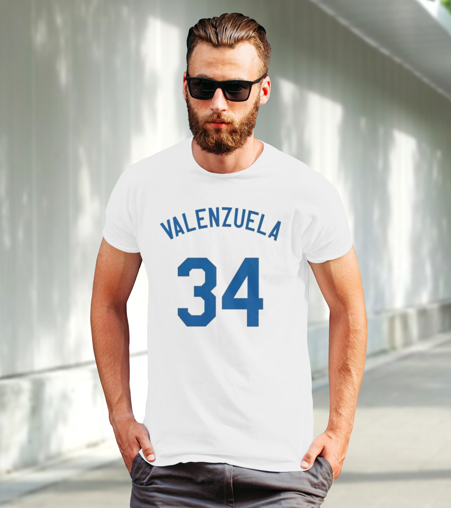 Valenzuela 34 Los Angeles Dodgers Fernando Valenzuela Iconic Baseball Jersey Number T-Shirt