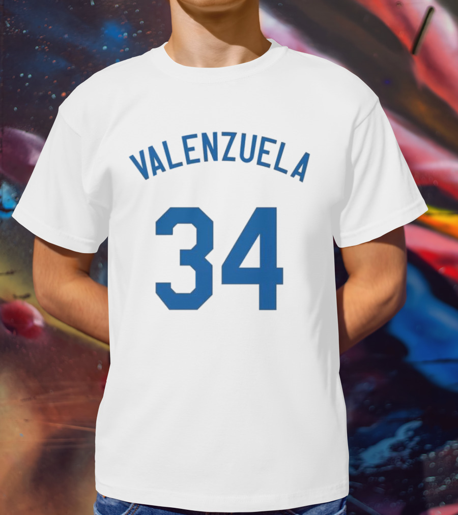Valenzuela 34 Los Angeles Dodgers Fernando Valenzuela Iconic Baseball Jersey Number T-Shirt