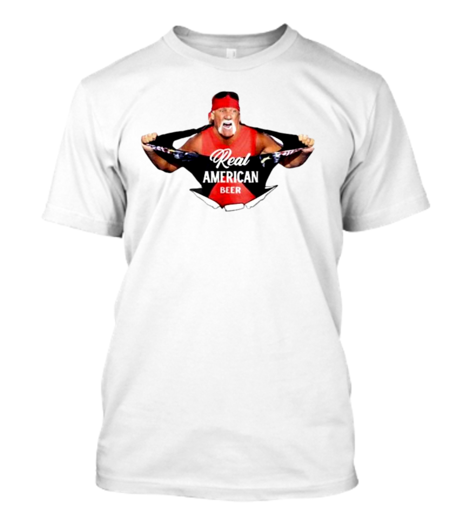 Hulk Hogan Real American Beer Iconic Wrestler Branding T-Shirt