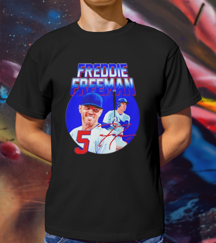 Freddie Freeman Los Angeles Dodgers 5 Signature Baseball T-Shirt