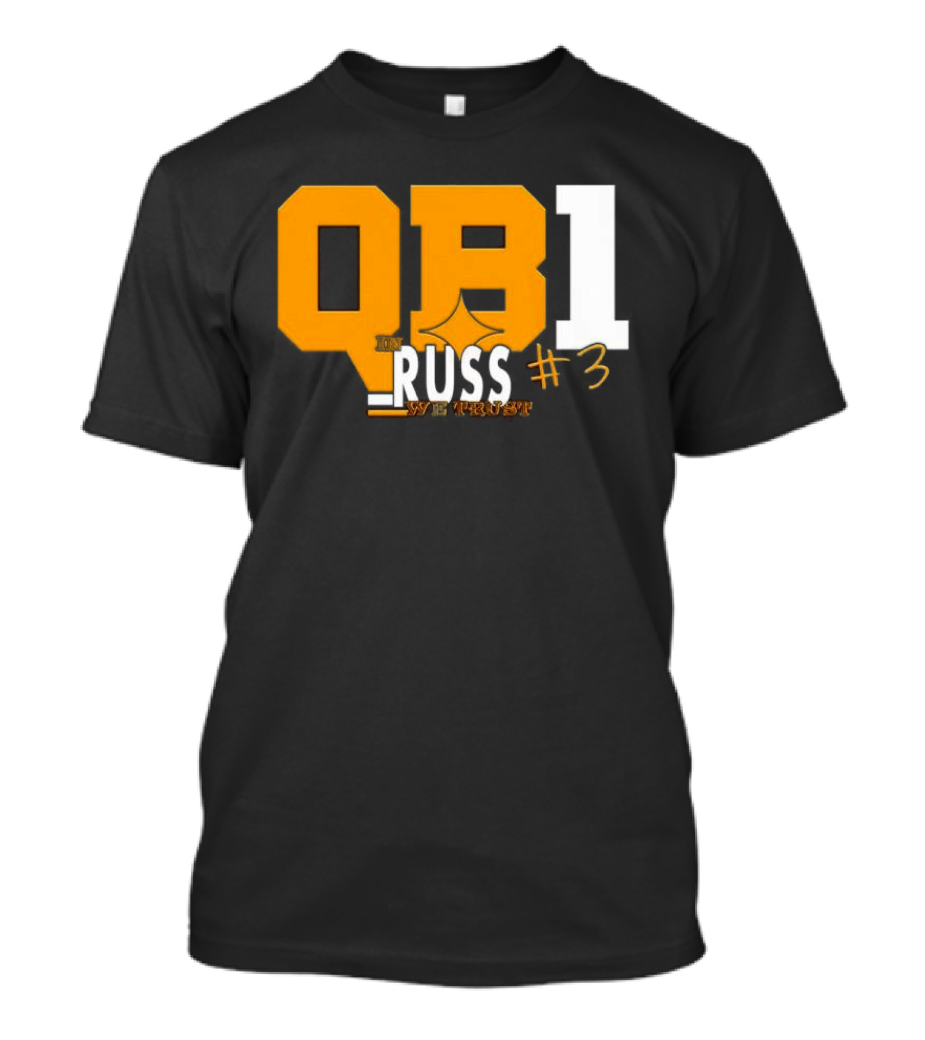 QB1 In Russ We Trust #3 Russell Wilson Pittsburgh Steelers T-Shirt