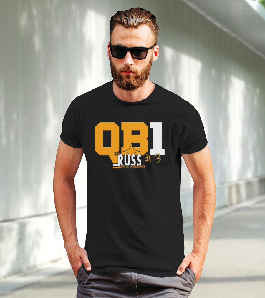 QB1 In Russ We Trust #3 Russell Wilson Pittsburgh Steelers T-Shirt