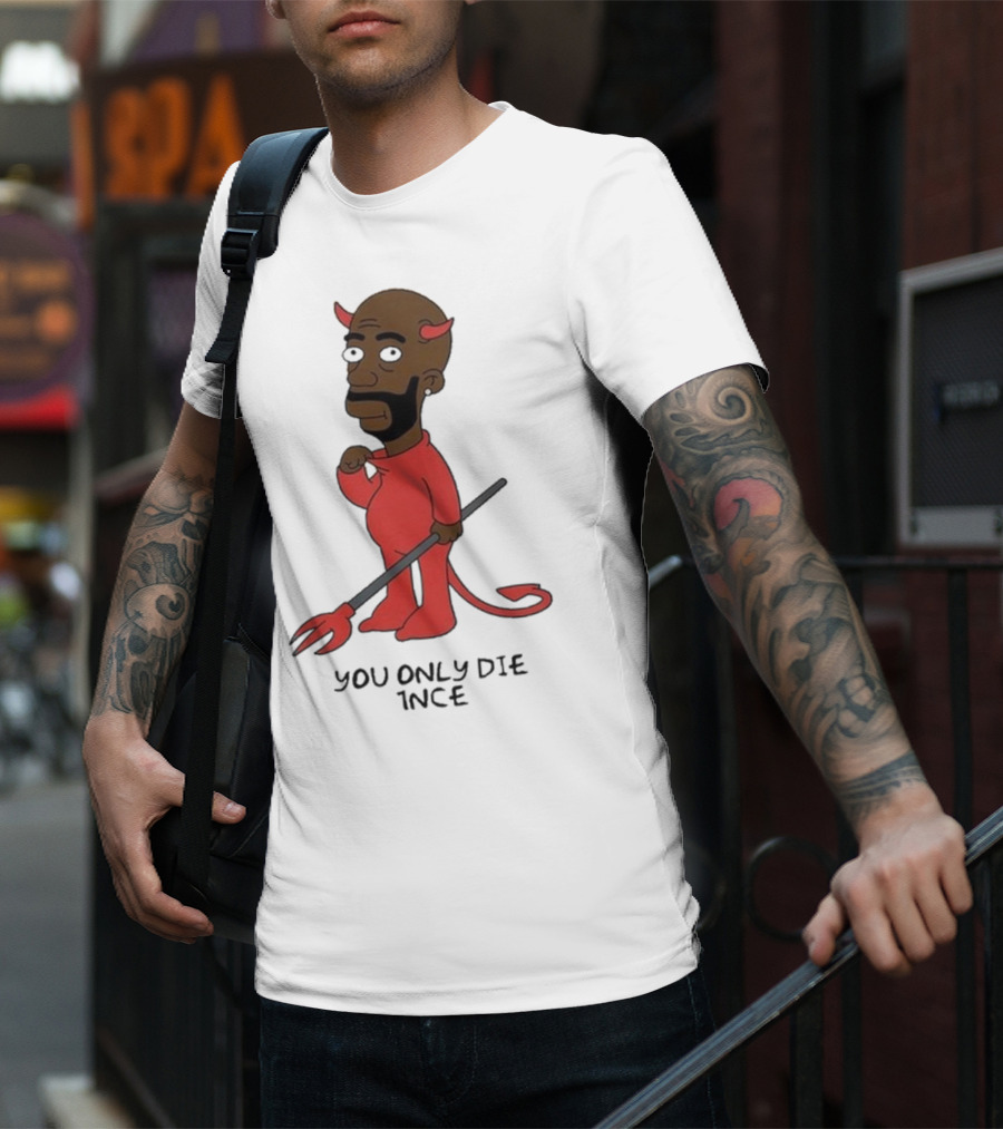Freddie Gibbs Gibbsons You Only Die 1Nce Devil Cartoon Character T-Shirt