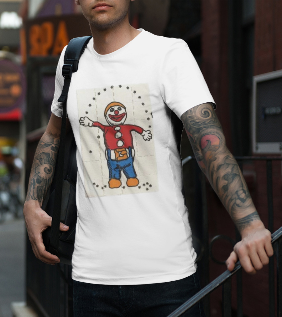 Psychedelic Acid Clown With Happy Expression Surrounded By Stars T-Shirt