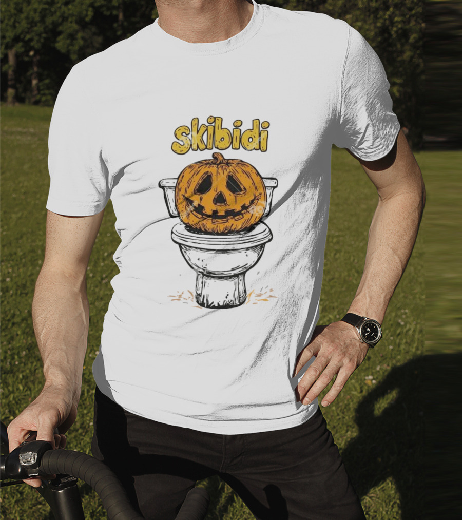 Skibidi Pumpkin On Toilet Jack-o'-Lantern T-Shirt