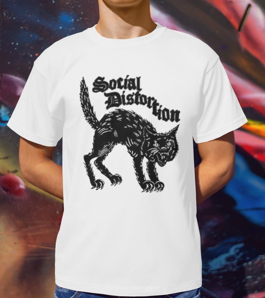 Social Distortion Black Kat Meow T-Shirt