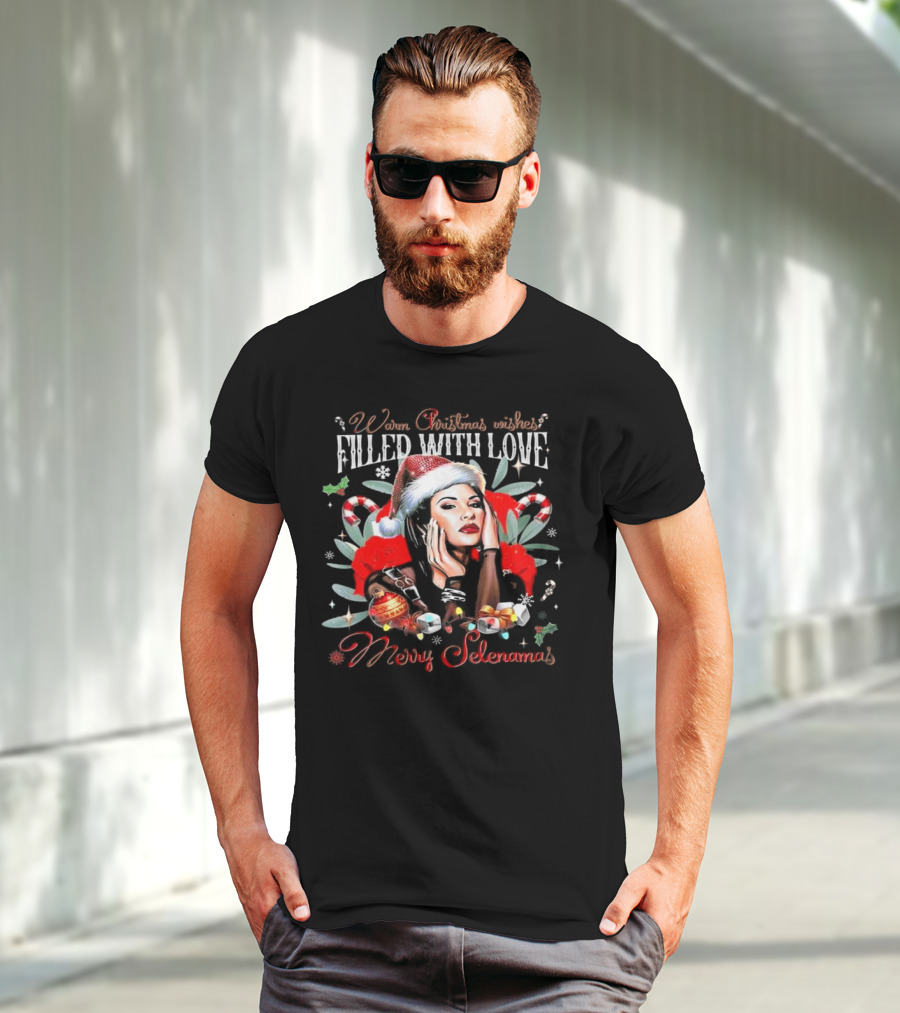 Warm Christmas Wishes Filled With Love Merry Selenamas T-Shirt