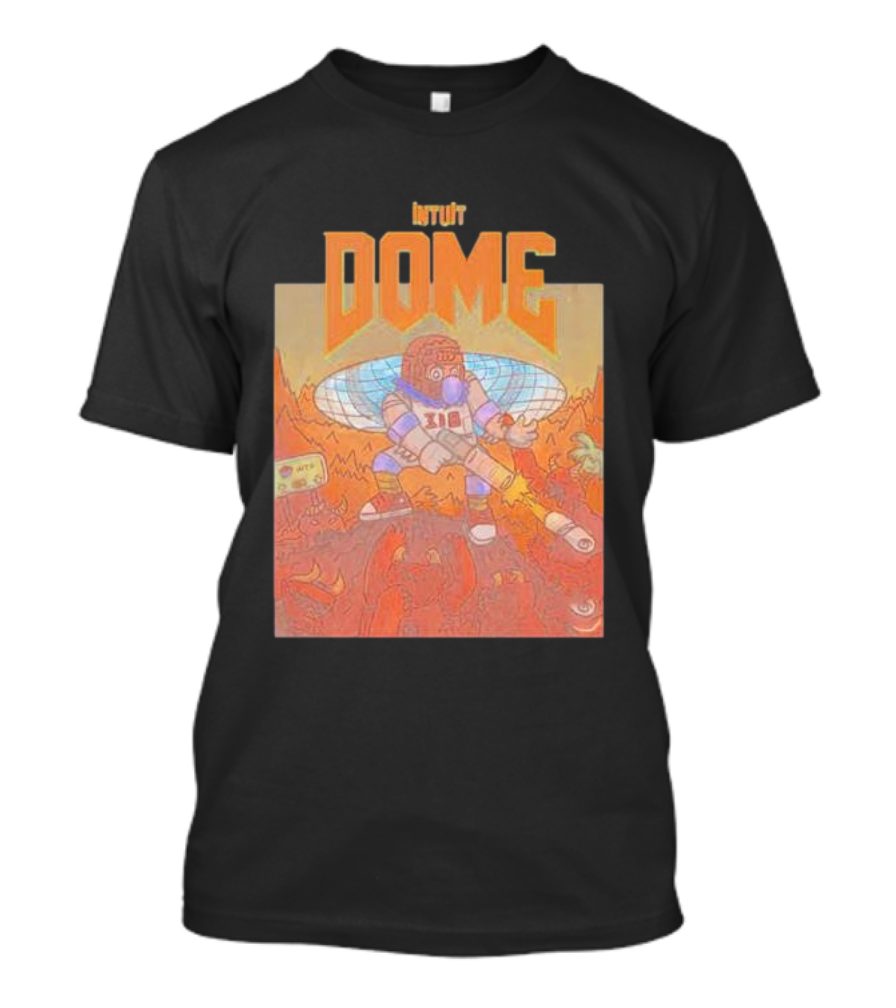 Intuit Dome Futuristic Mascot With Basketball Energy Disc T-Shirt