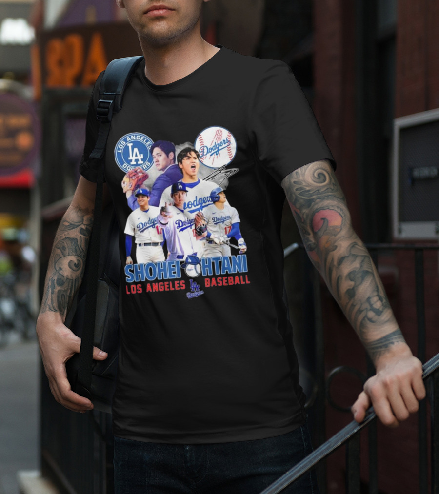Los Angeles Dodgers Shohei Ohtani Baseball MVP Signature T-Shirt
