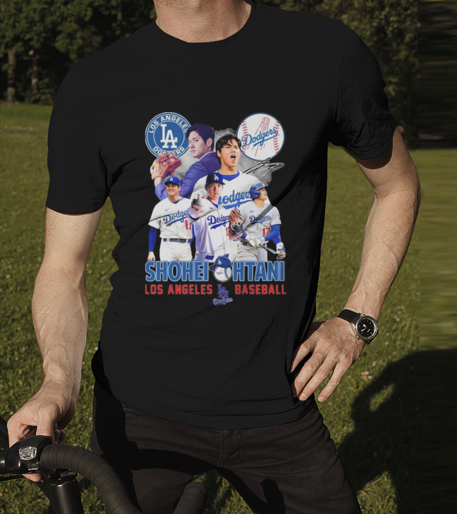 Los Angeles Dodgers Shohei Ohtani Baseball MVP Signature T-Shirt