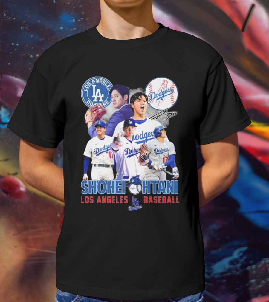 Los Angeles Dodgers Shohei Ohtani Baseball MVP Signature T-Shirt