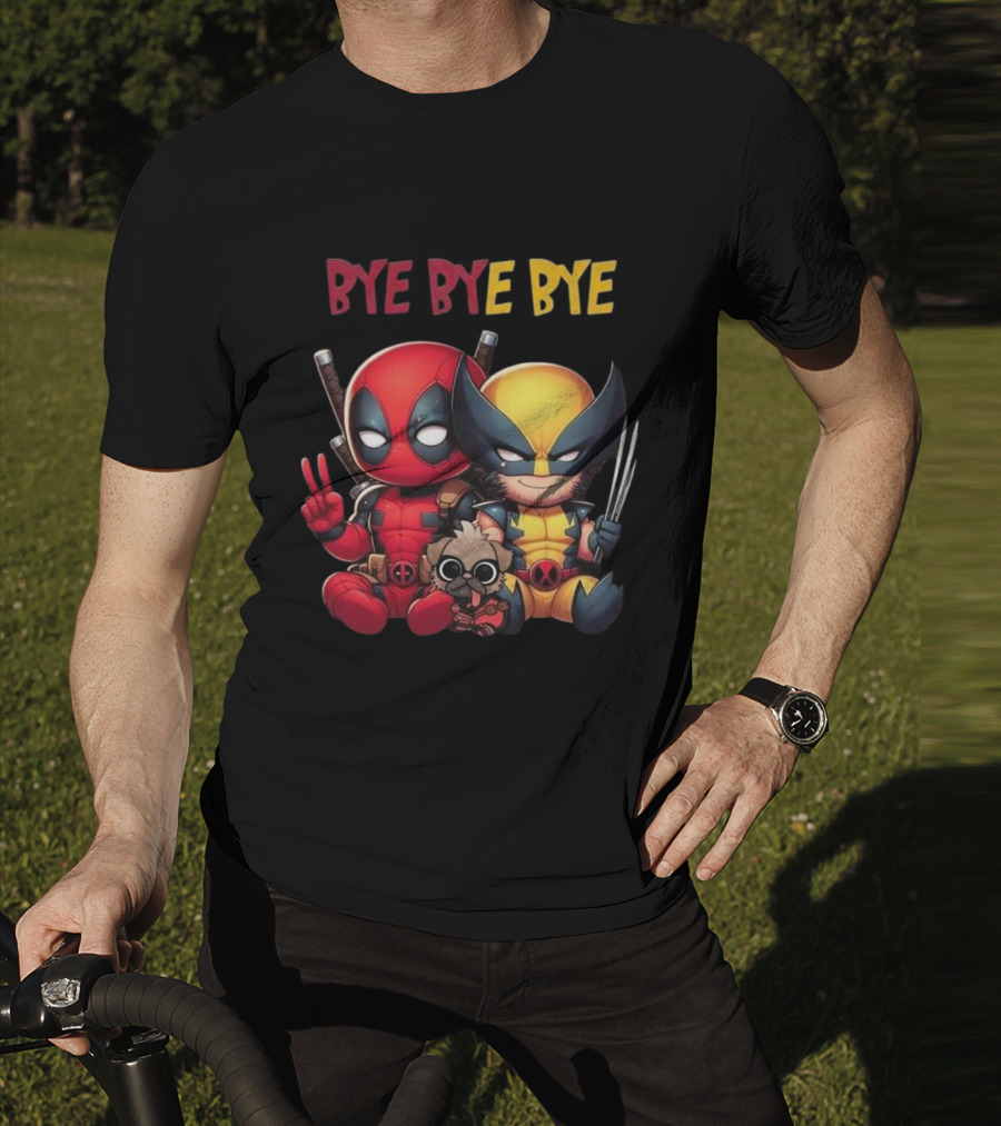 Deadpool Wolverine Bye Bye Bye Best Song For Hero Cute Chibi T-Shirt