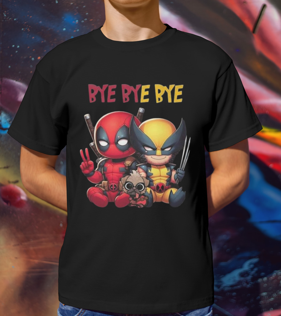 Deadpool Wolverine Bye Bye Bye Best Song For Hero Cute Chibi T-Shirt