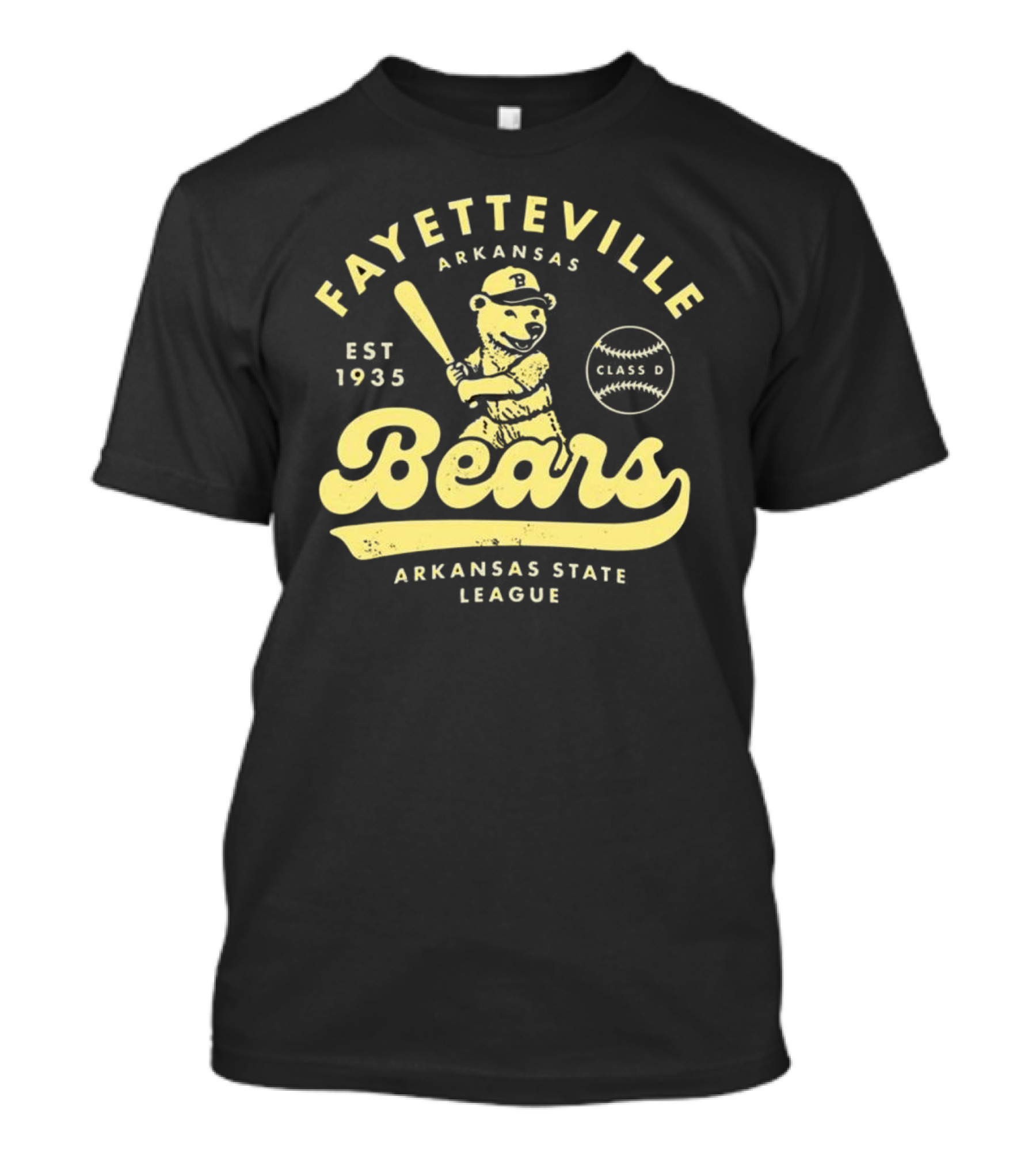 Fayetteville Bears Arkansas State League Est 1935 Class D Vintage Baseball Teams T-Shirt