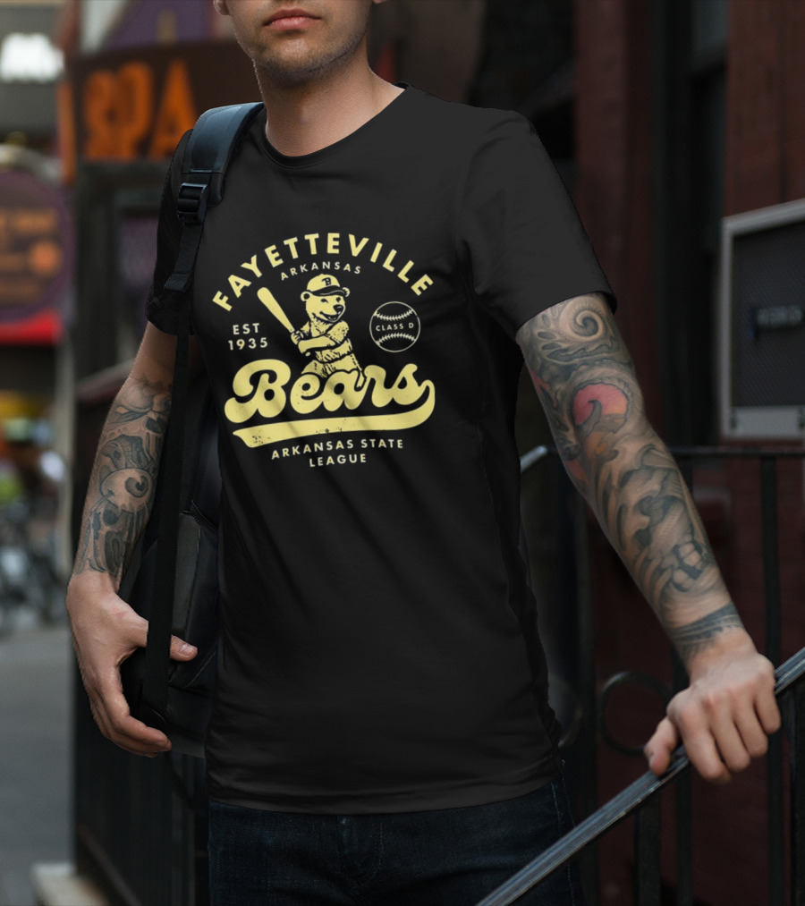 Fayetteville Bears Arkansas State League Est 1935 Class D Vintage Baseball Teams T-Shirt