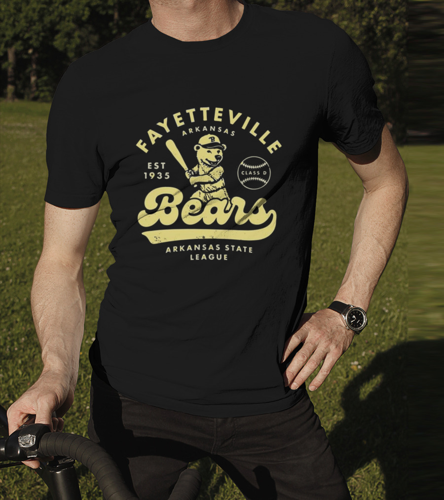 Fayetteville Bears Arkansas State League Est 1935 Class D Vintage Baseball Teams T-Shirt