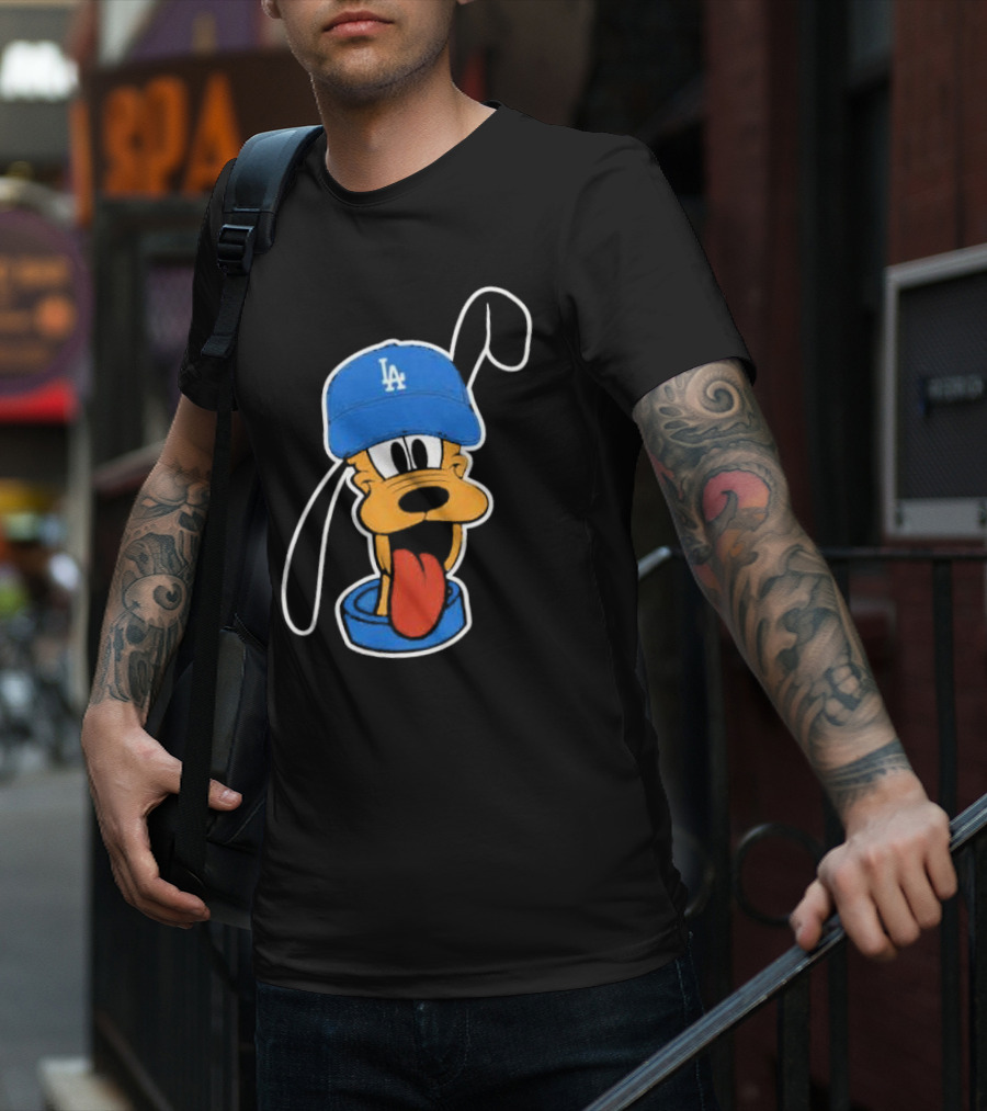 Pluto Los Angeles Dodgers Hat T-Shirt