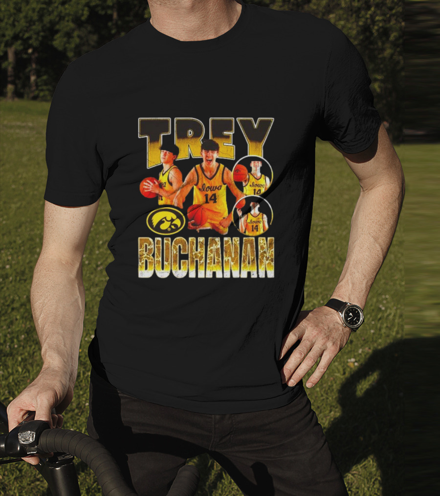 Trey Buchanan Iowa Hawkeyes Basketball Team Retro Jersey Number 14 T-Shirt