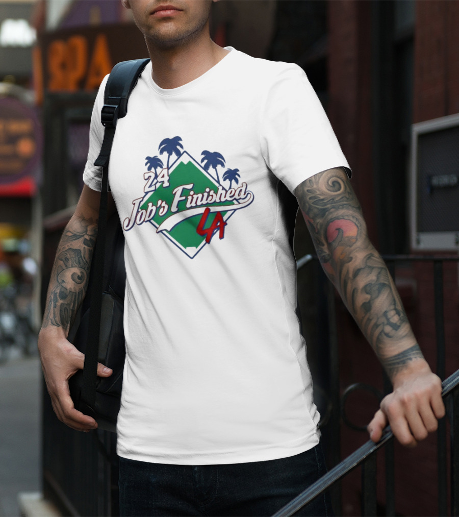 24 Job's Finished LA Dodgers Palm Trees Diamond T-Shirt