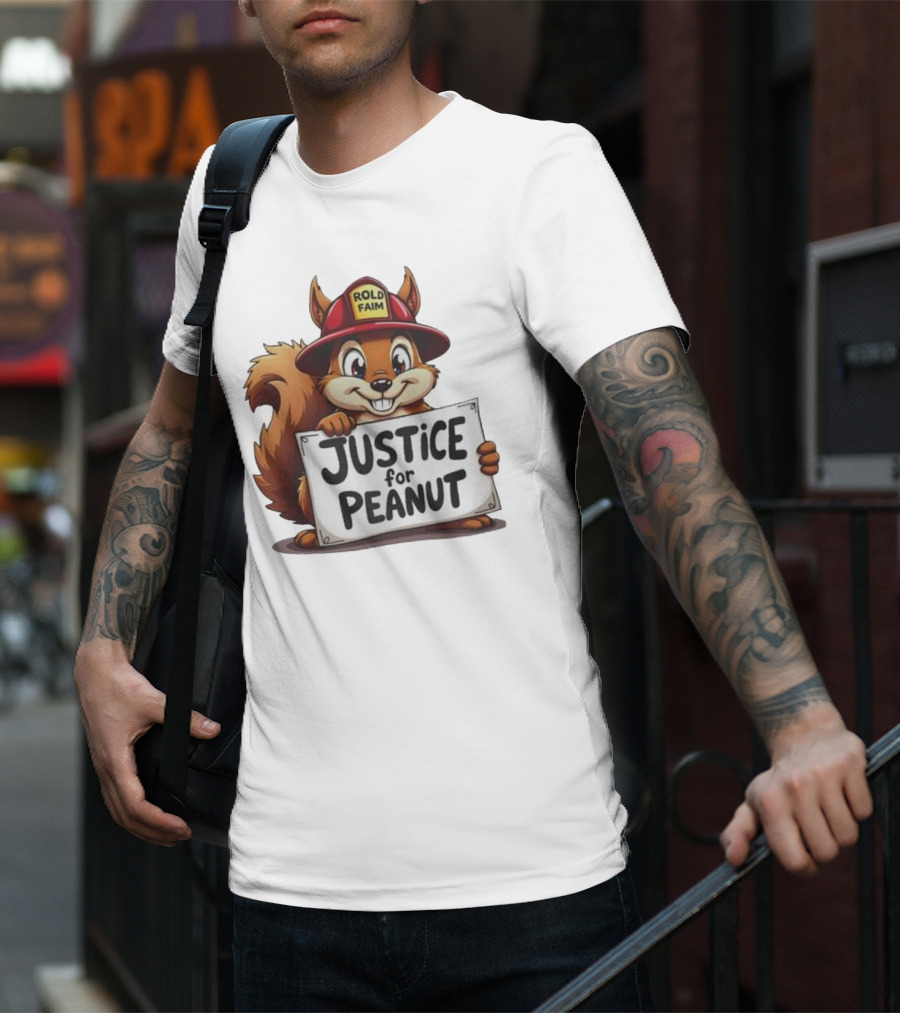 Justice For Peanut Rold FaIm Squirrel Lover T-Shirt