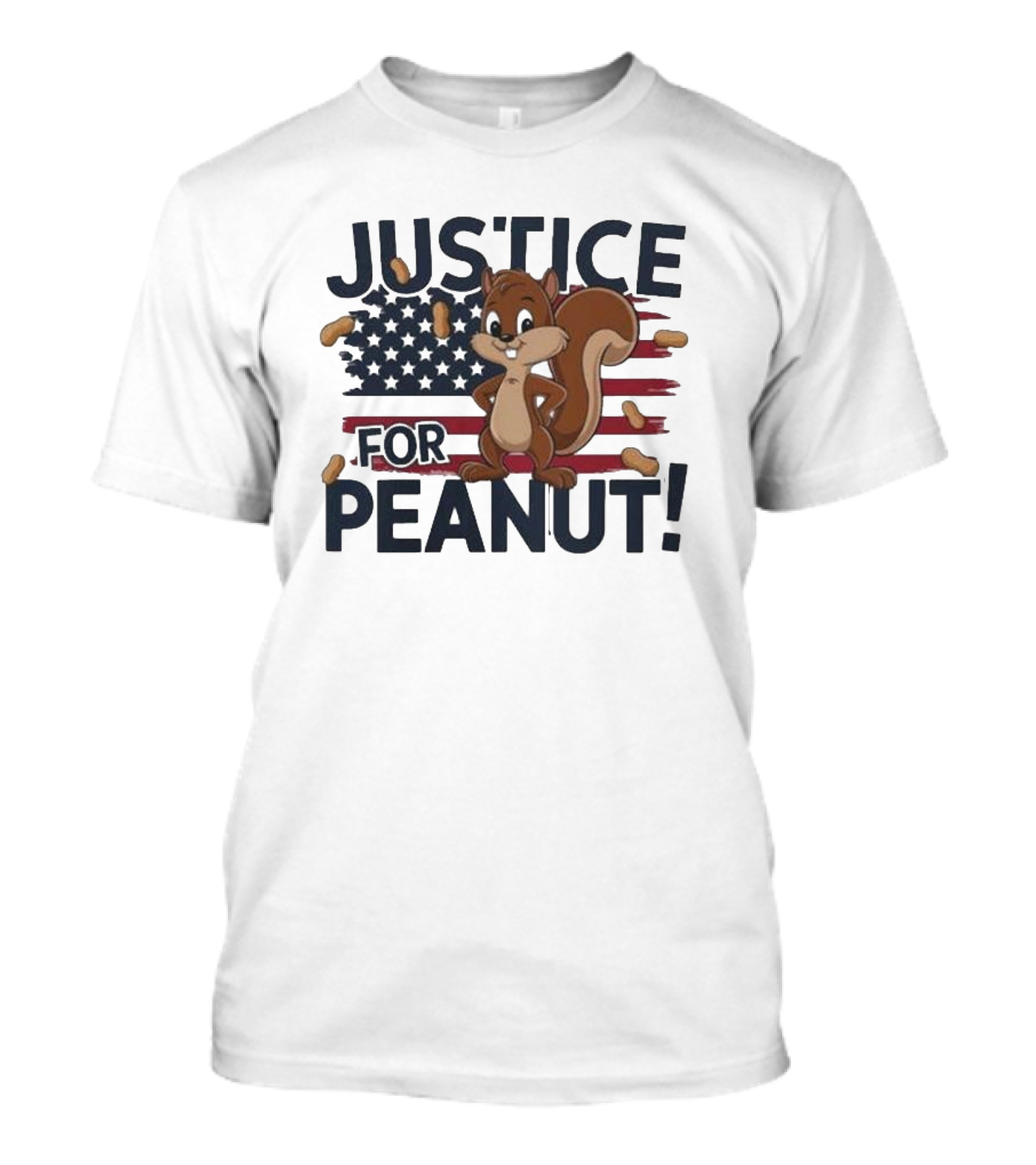 Justice For Peanut The Squirrel American Flag Peanuts T-Shirt