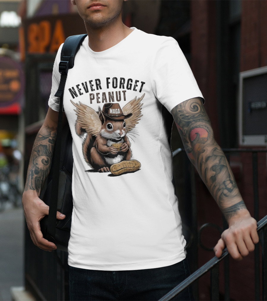 Never Forget Peanut MAGA Squirrel With Peanut T-Shirt