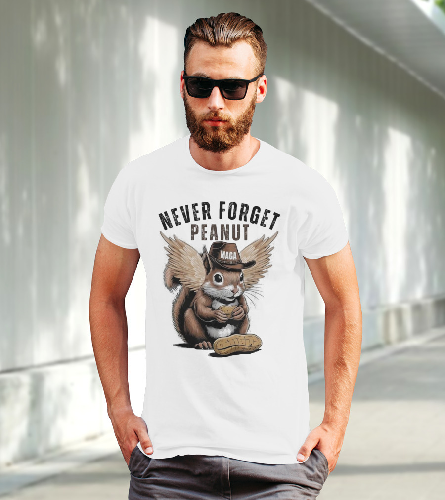 Never Forget Peanut MAGA Squirrel With Peanut T-Shirt