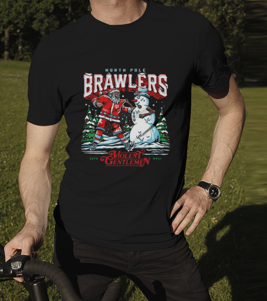 North Pole Brawlers Violent Gentlemen ESTD MMXI Christmas T-Shirt