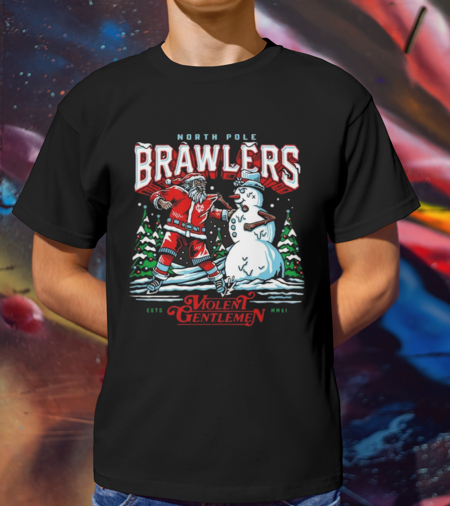 North Pole Brawlers Violent Gentlemen ESTD MMXI Christmas T-Shirt